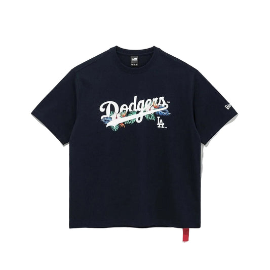 Los Angeles Dodgers Flower Script Navy Short Sleeves T-Shirt