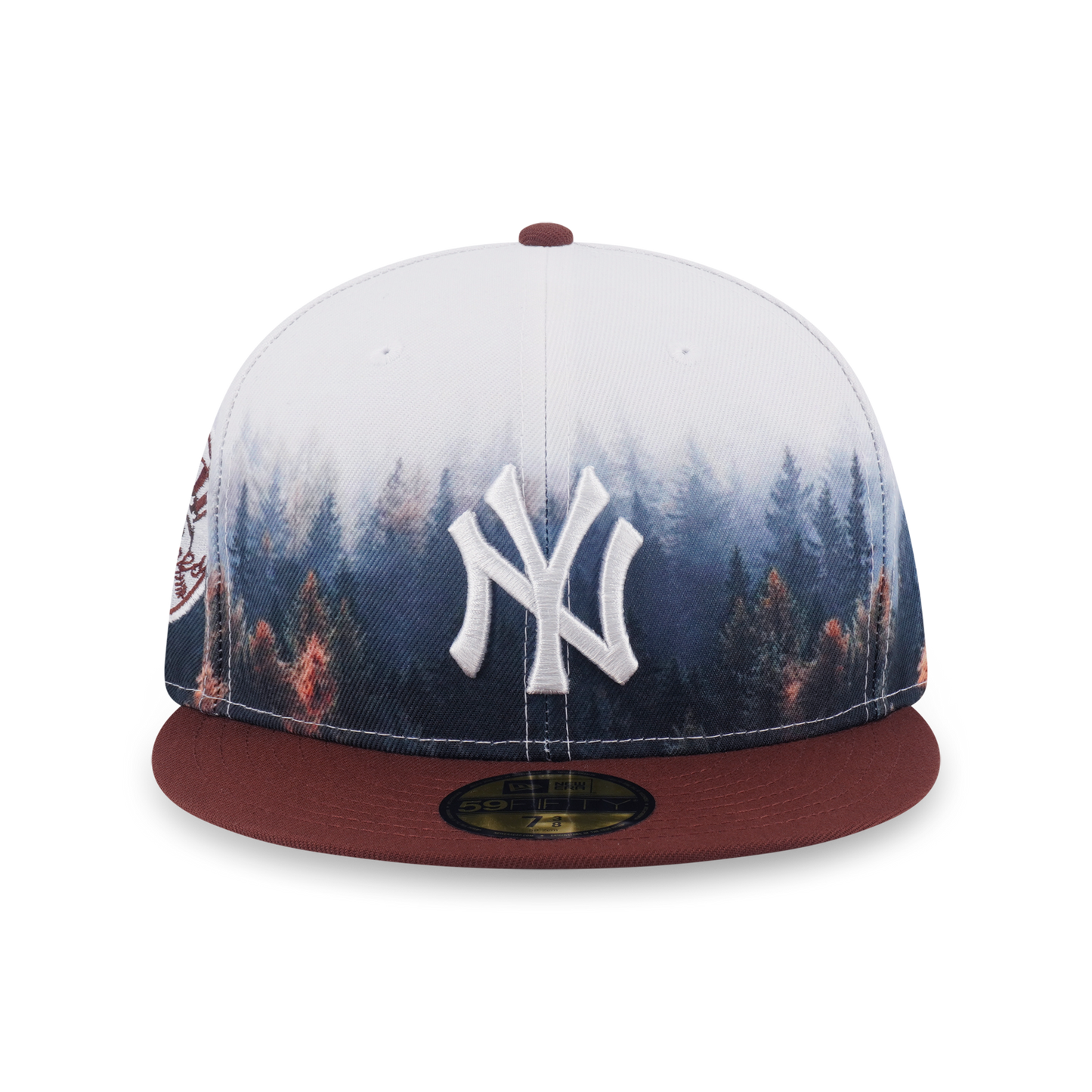 59FIFTY New York Yankees Forest 2-Tone Deep Auburn Brown Visor All-Over Print Fitted