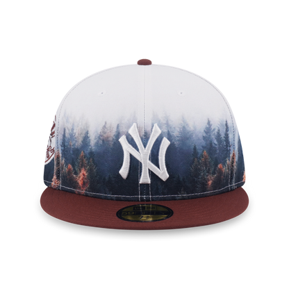 59FIFTY New York Yankees Forest 2-Tone Deep Auburn Brown Visor All-Over Print Fitted