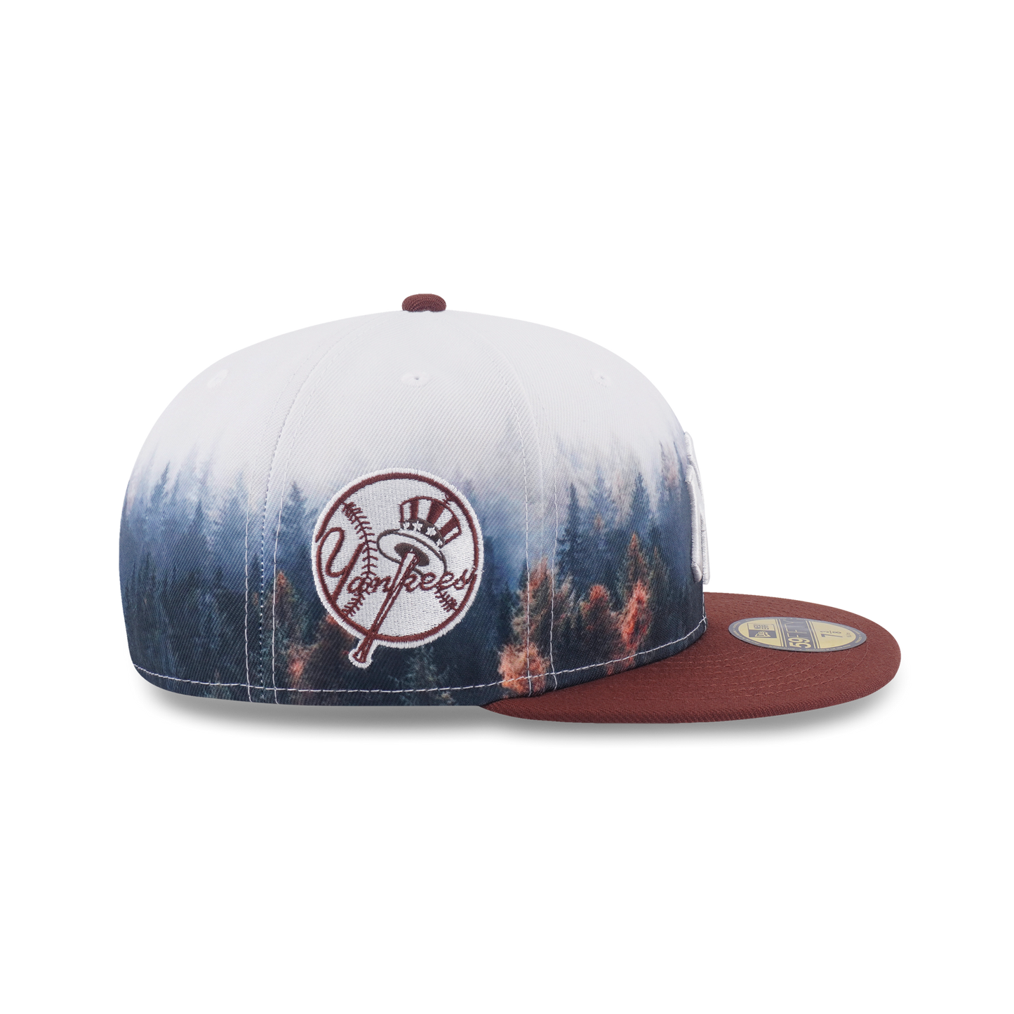 59FIFTY New York Yankees Forest 2-Tone Deep Auburn Brown Visor All-Over Print Fitted