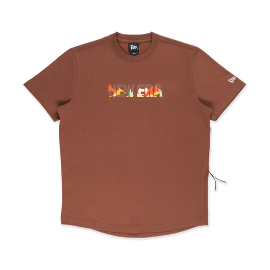 New Era Mountain Logo Deep Auburn Brown Short Sleeve T-Shirt