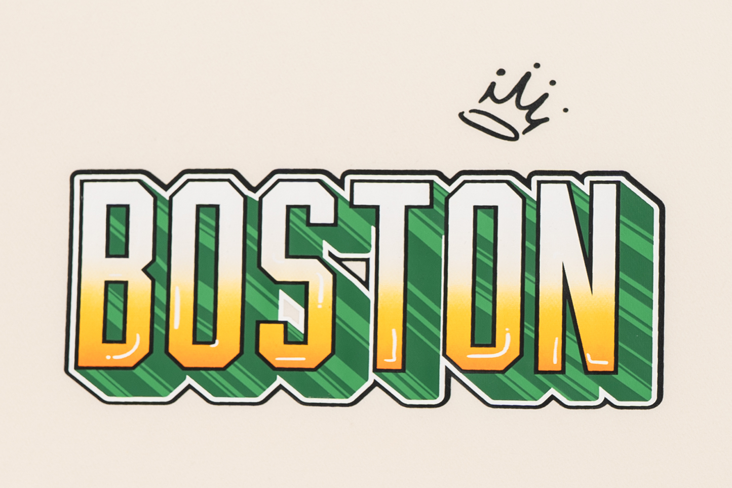 Boston Celtics League Mix Chrome White Oversized Short Sleeve T-Shirt