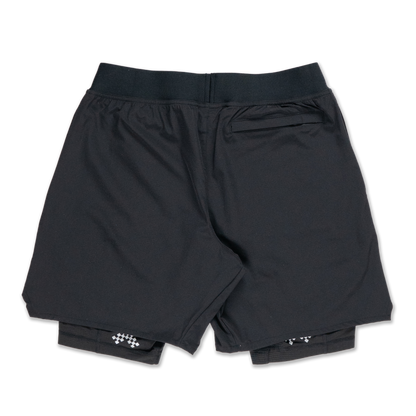 New Era Trail Runner Black Layered Shorts