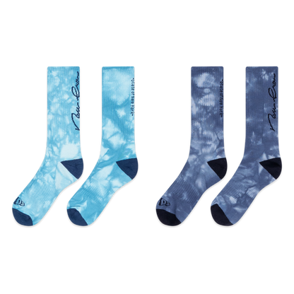New Era Basic 2 Pack Blue Foam and Muted Indigo Socks