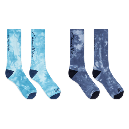New Era Basic 2 Pack Blue Foam and Muted Indigo Socks