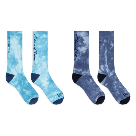 New Era Basic 2 Pack Blue Foam and Muted Indigo Socks