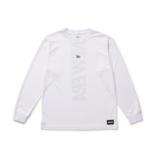New Era Vertical Logo White Long Sleeve Tech T-Shirt