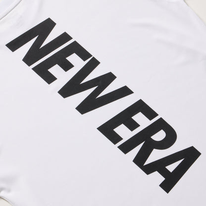New Era Vertical Logo White Long Sleeve Tech T-Shirt