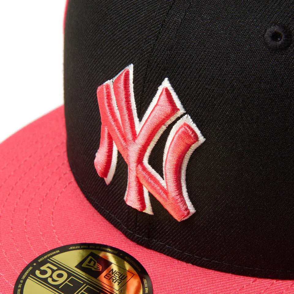 59FIFTY New York Yankees  MLB Piping 2-Tone Black Coral Fitted