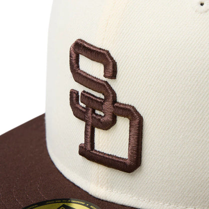 59FIFTY San Diego Padres Cooperstown MLB 2-Tone Wine Cork Burnt Wood Visor Fitted