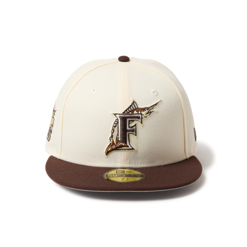 59FIFTY Florida Marlins Cooperstown Cold Brew Ivory Burnt Wood Fitted