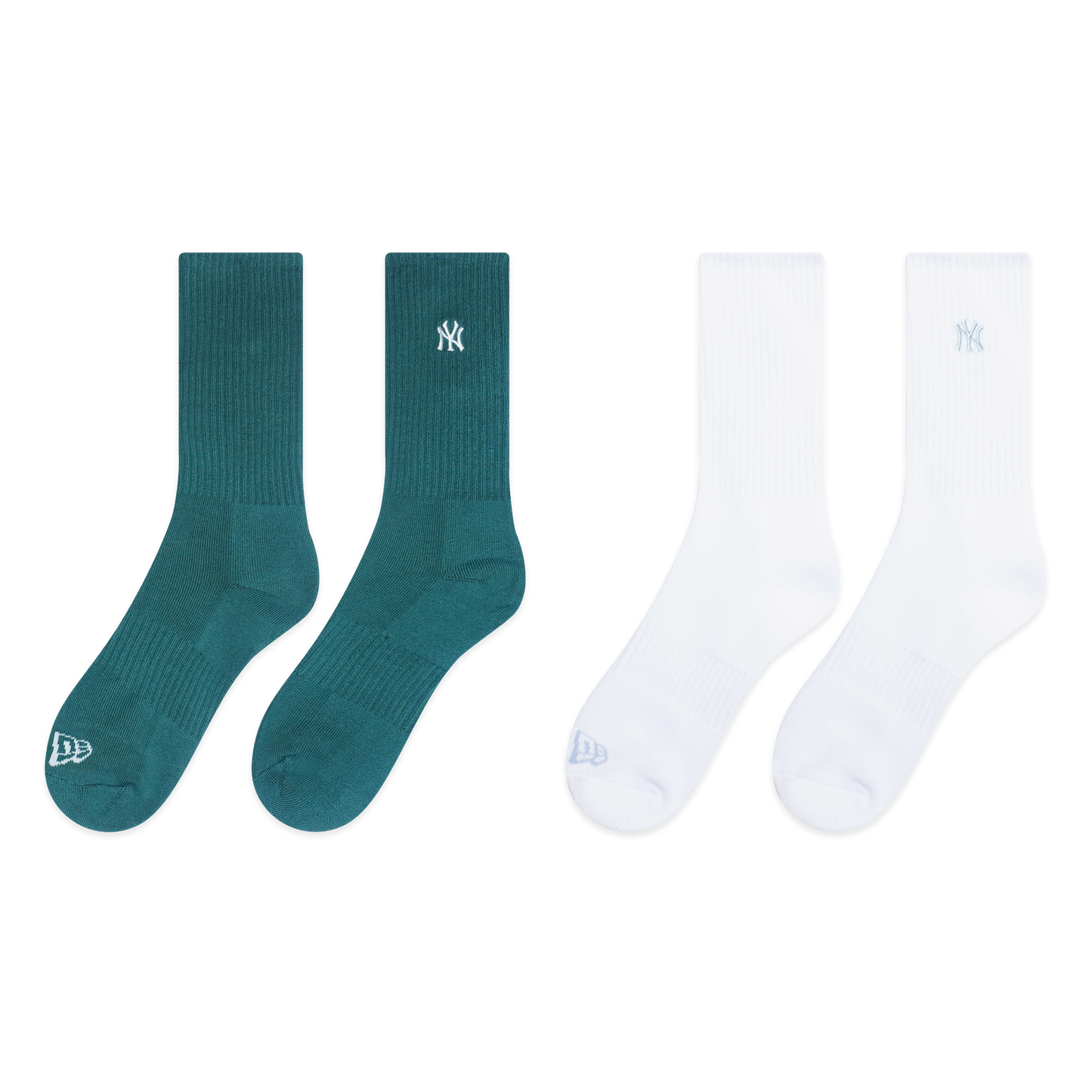 2-Pairs New York Yankees Color Era Pine Needle Green Socks