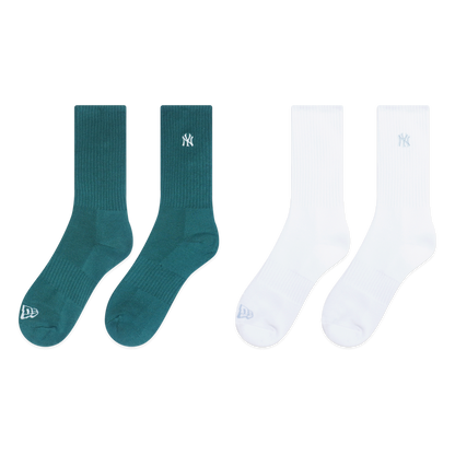 2-Pairs New York Yankees Color Era Pine Needle Green Socks