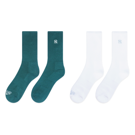 2-Pairs New York Yankees Color Era Pine Needle Green Socks