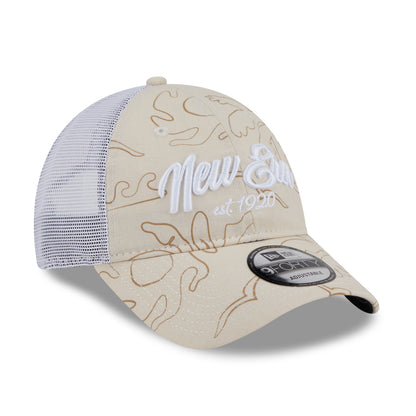 9FORTY Unstructured Trucker New Era Resort Vintage Stone White Adjustable