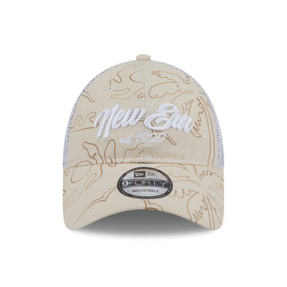9FORTY Unstructured Trucker New Era Resort Vintage Stone White Adjustable