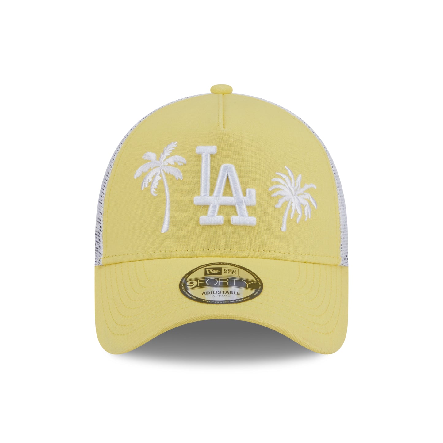 9FORTY A-Frame Trucker Los Angeles Dodgers Resort Baby Yellow Snapback