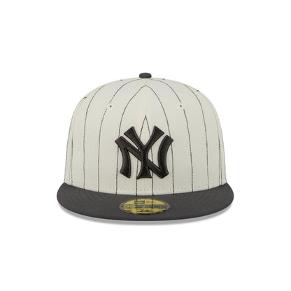 59FIFTY New York Yankees Stripes Chrome White Fitted