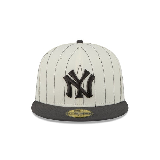 59FIFTY New York Yankees Stripes Chrome White Fitted