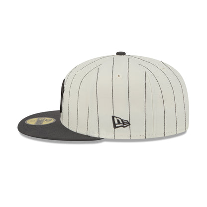 59FIFTY New York Yankees Stripes Chrome White Fitted