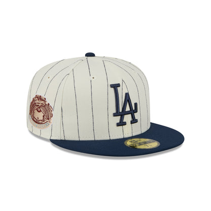 59FIFTY Los Angeles Dodgers Stripes Chrome White Fitted