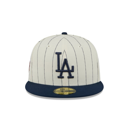 59FIFTY Los Angeles Dodgers Stripes Chrome White Fitted
