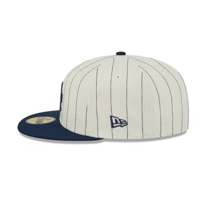 59FIFTY Los Angeles Dodgers Stripes Chrome White Fitted