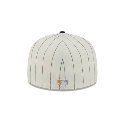 59FIFTY Los Angeles Dodgers Stripes Chrome White Fitted