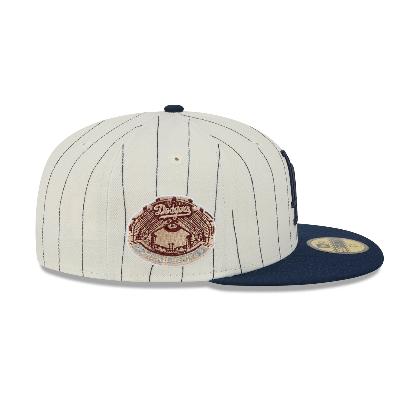 59FIFTY Los Angeles Dodgers Stripes Chrome White Fitted