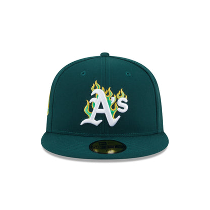 59FIFTY Oakland Athletics Fire Pack Dark Green Fitted