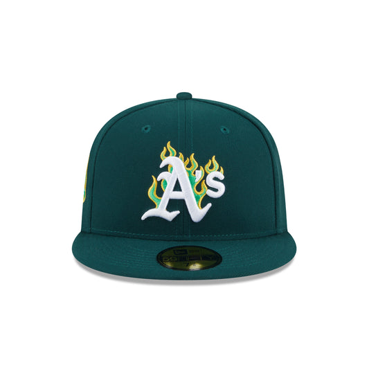 59FIFTY Oakland Athletics Fire Pack Dark Green Fitted