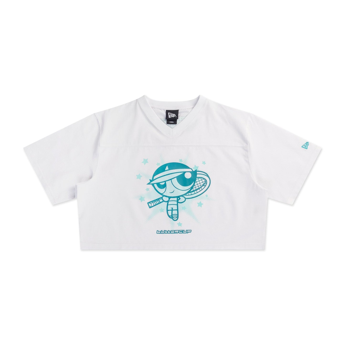 New Era x The Powerpuff Girls Women White American Football Crop Jersey