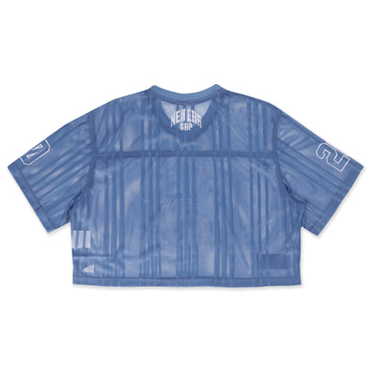 New Era Women 1920 Wordmark Street Archived Oceanside Blue American Football Crop Jersey