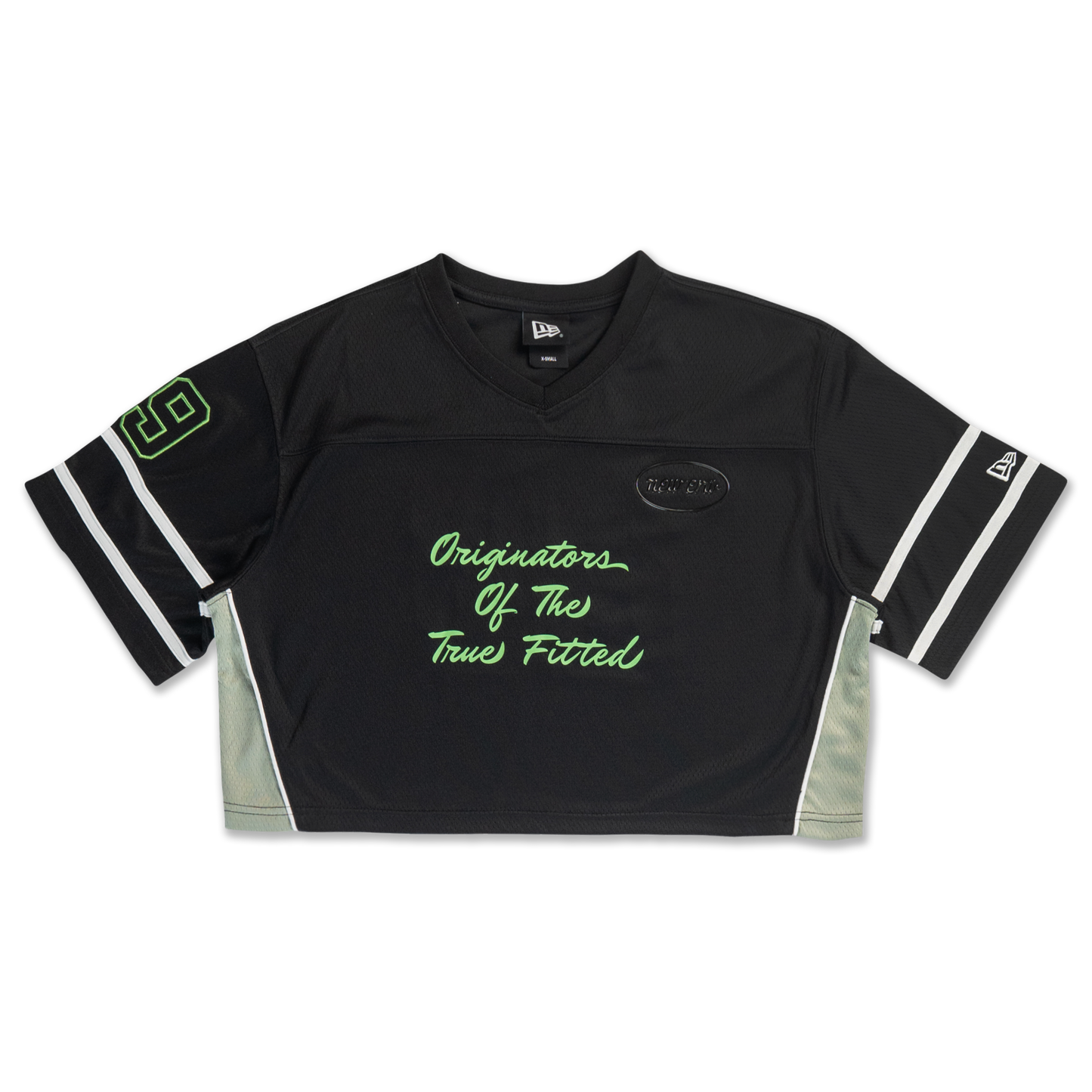 Women Jelly Black Cropped American Football Jersey