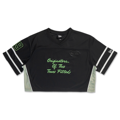 Women Jelly Black Cropped American Football Jersey