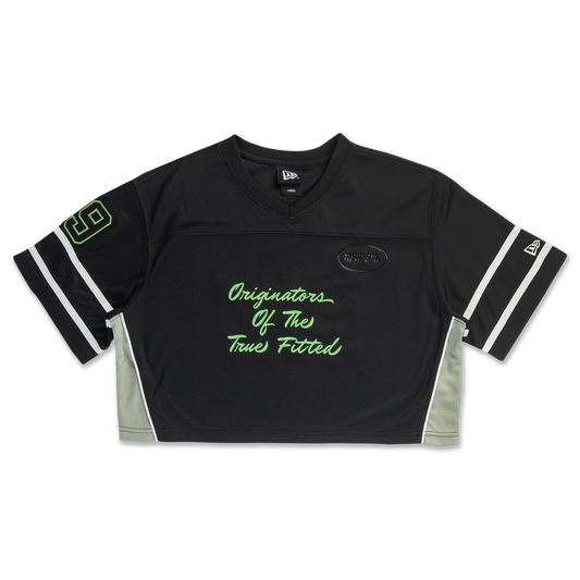 Women Jelly Black Cropped American Football Jersey