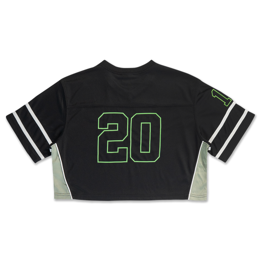 Women Jelly Black Cropped American Football Jersey