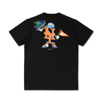 New York Mets MLB Cartoon Black Short Sleeve T-Shirt
