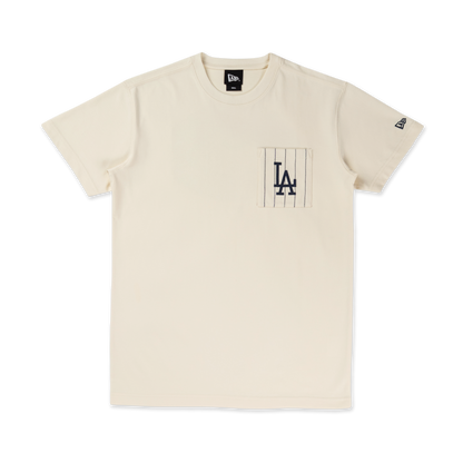 Los Angeles Dodgers Stripes Chrome White Short Sleeve T-Shirt