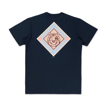 Detroit Tigers Stripes Oceanside Blue Short Sleeve T-Shirt