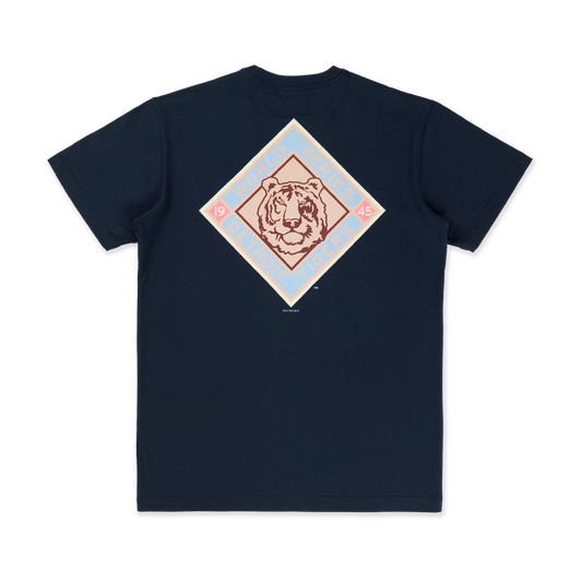 Detroit Tigers Stripes Oceanside Blue Short Sleeve T-Shirt