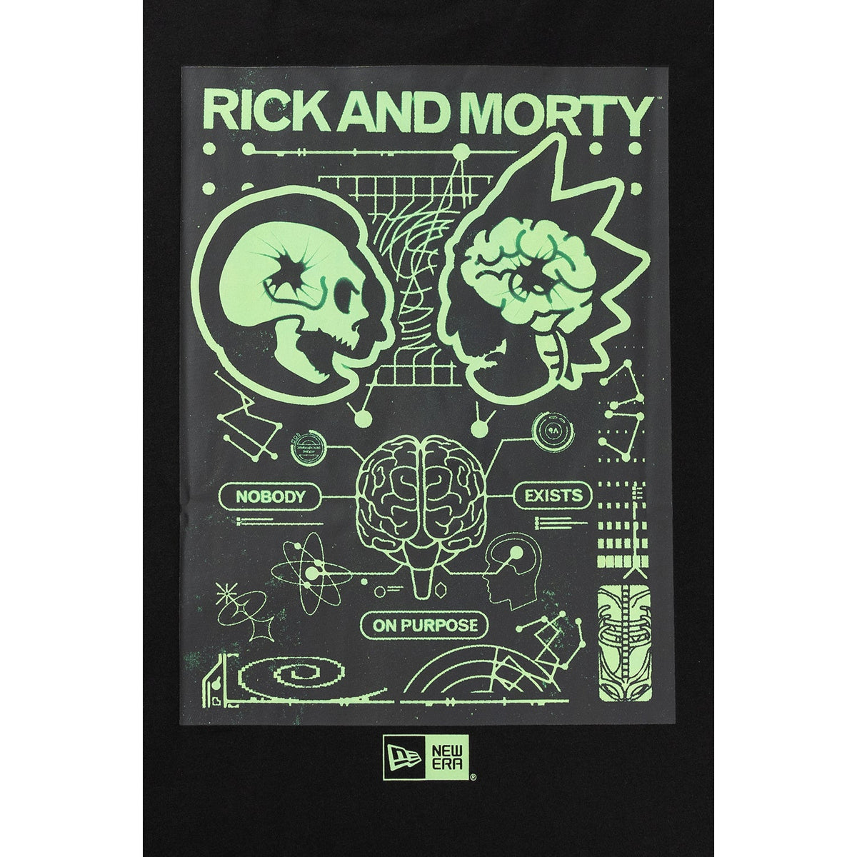 New Era x Rick and Morty Black Oversized Short Sleeve T-Shirt