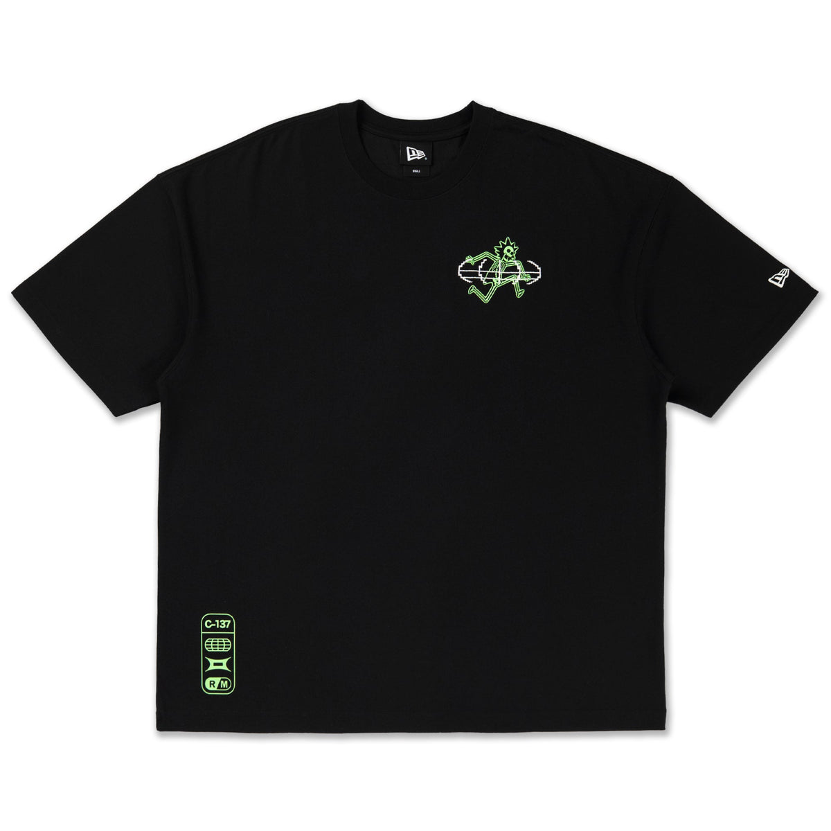New Era x Rick and Morty Black Oversized Short Sleeve T-Shirt
