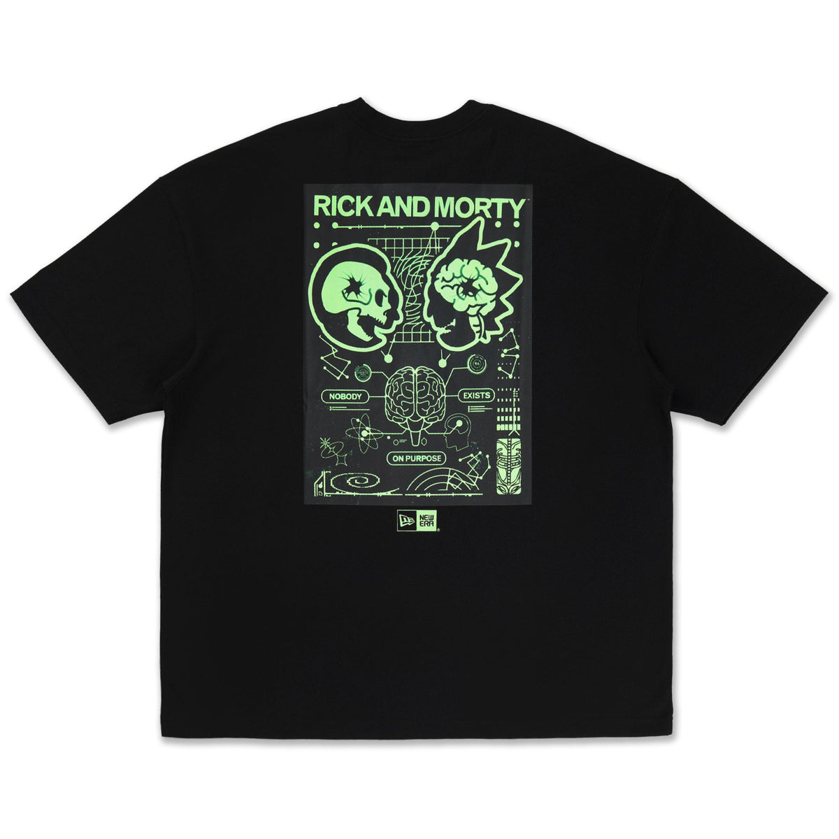 New Era x Rick and Morty Black Oversized Short Sleeve T-Shirt
