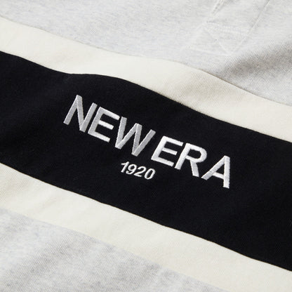 New Era Stripe Gray Oversized Short Sleeve Rugby Shirt