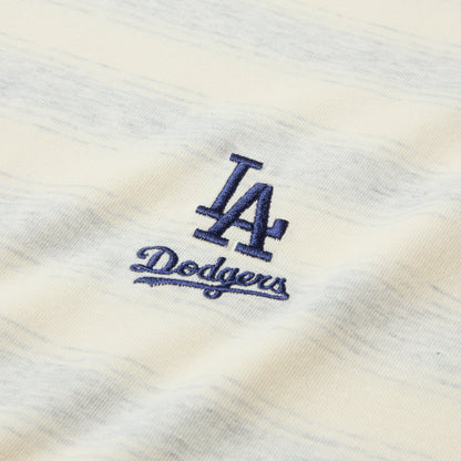 Los Angeles Dodgers Border Off White Oversized Short Sleeve T-Shirt