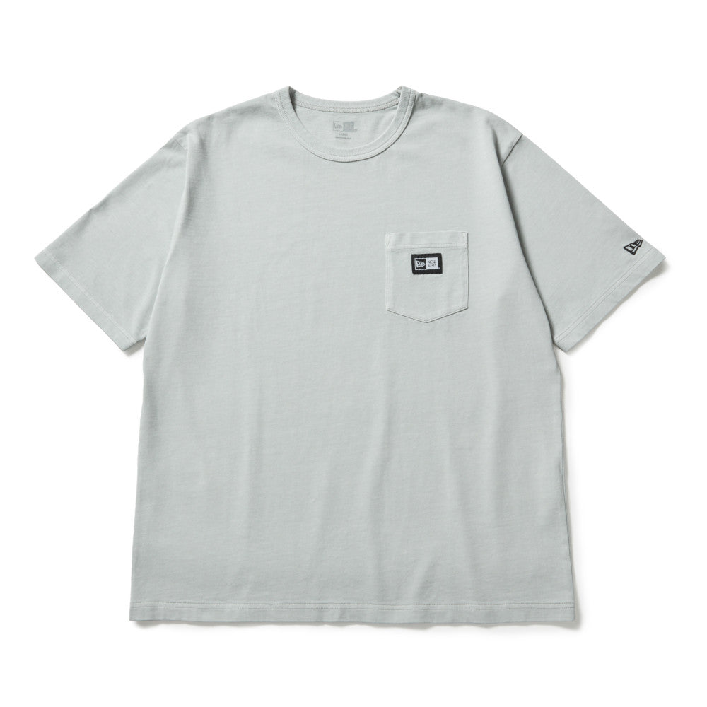 New Era Garment Dyed Box Logo Woven Patch Gray Short Sleeve T-Shirt
