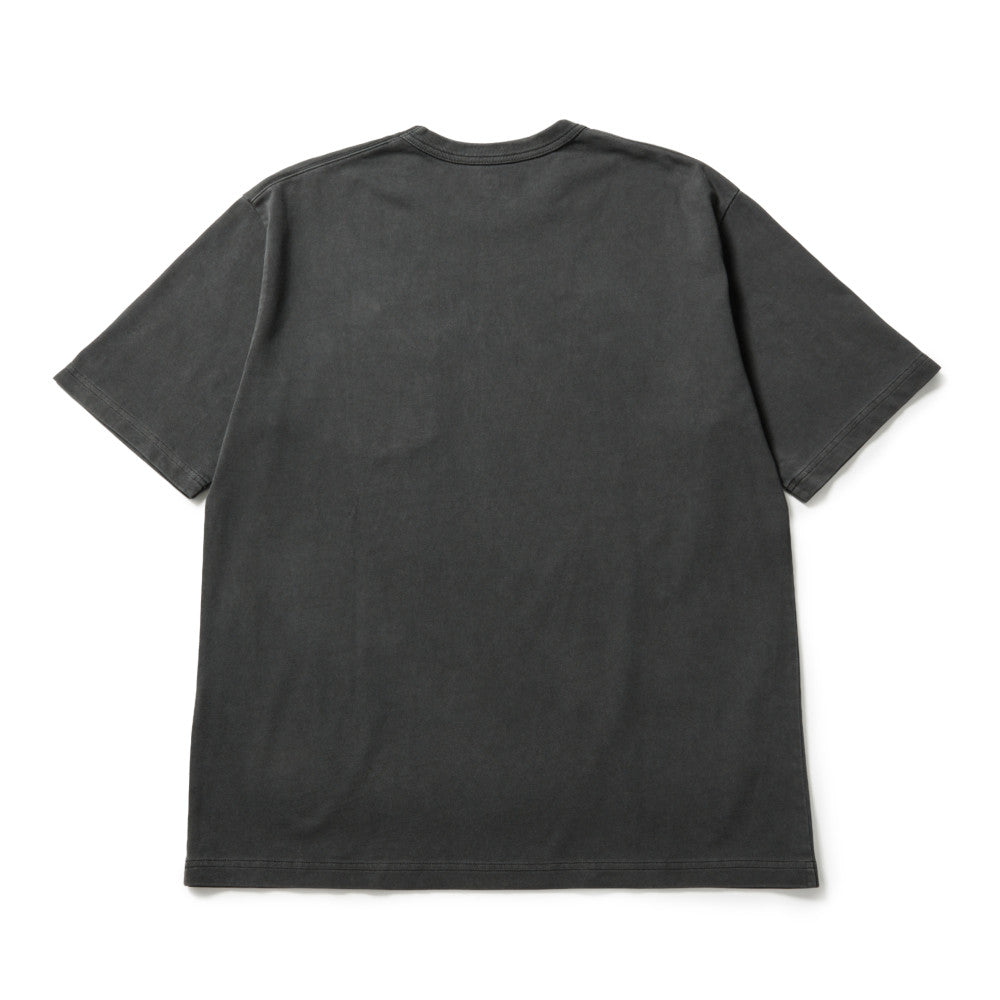 New Era Garment Dyed Box Logo Woven Patch Charcoal Gray Short Sleeve T-Shirt