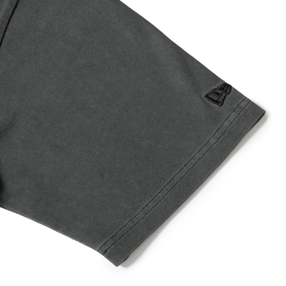 New Era Garment Dyed Box Logo Woven Patch Charcoal Gray Short Sleeve T-Shirt