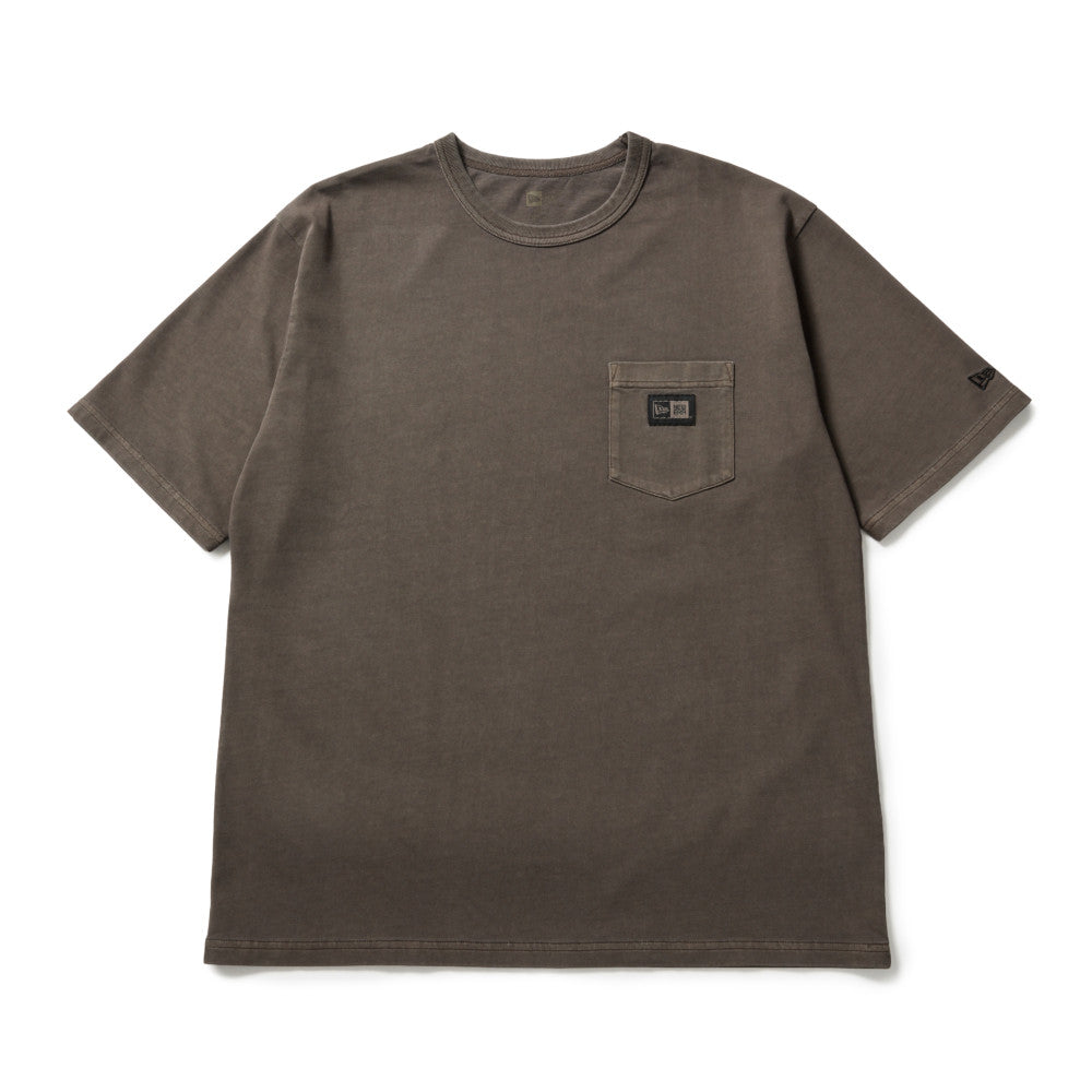 New Era Garment Dyed Box Logo Woven Patch Brown Short Sleeve T-Shirt